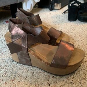 Brown wedge sandal